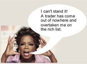 Oprah - beaten by a trader